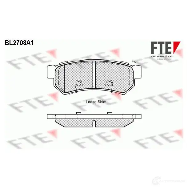 Тормозные колодки дисковые, комплект FTE BL2708A1 25 232 D1315-7939 605895