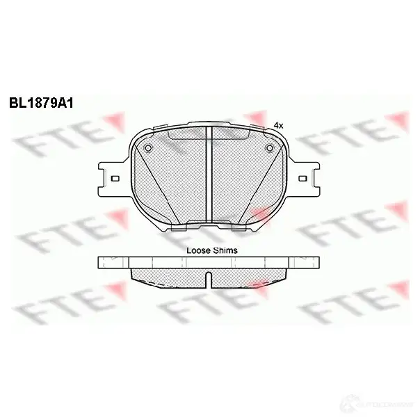 Тормозные колодки дисковые, комплект FTE 235 26 604972 BL1879A1 23864 изображение 0