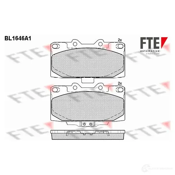 Тормозные колодки дисковые, комплект FTE 604657 2 1854 21856 BL1646A1 изображение 0