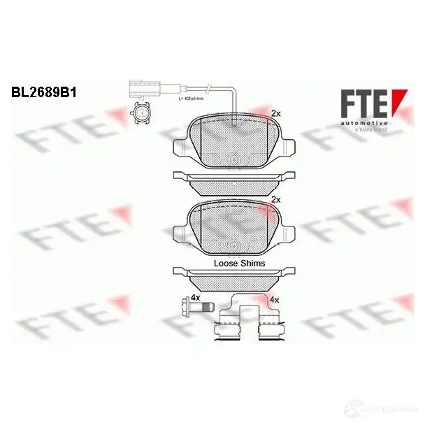 Тормозные колодки дисковые, комплект FTE BL2689B1 25637 2351 7 605875