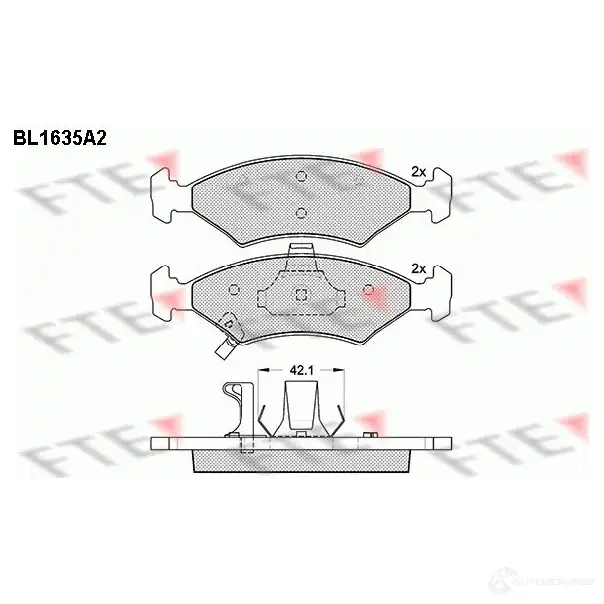 Тормозные колодки дисковые, комплект FTE 2326 6 604646 BL1635A2 23384