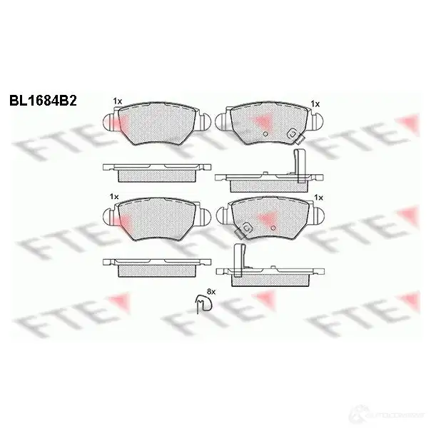 Тормозные колодки дисковые, комплект FTE BL1684B2 2325 8 23259 604705 изображение 0