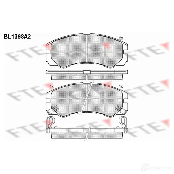 Тормозные колодки дисковые, комплект FTE 21846 2 1845 BL1398A2 604467 изображение 0