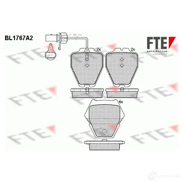 Тормозные колодки дисковые, комплект FTE 604819 2 3118 23119 BL1767A2