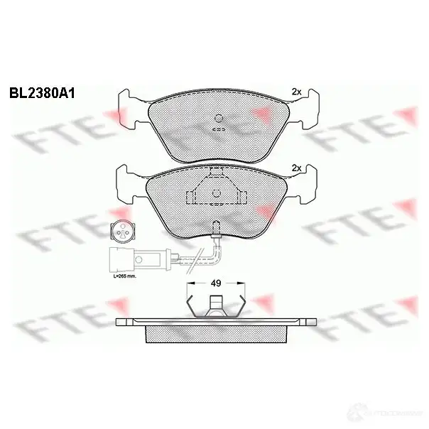 Тормозные колодки, комплект FTE 2156 0 605527 bl2380a1 24449