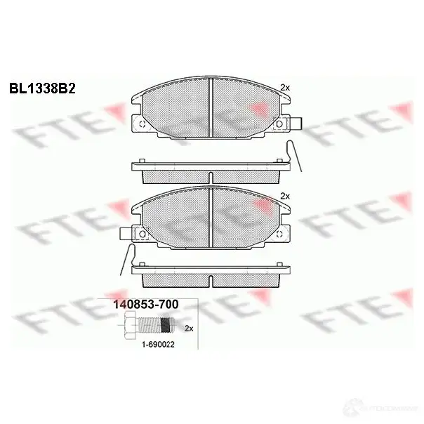 Тормозные колодки, комплект FTE 214 67 21543 604400 bl1338b2