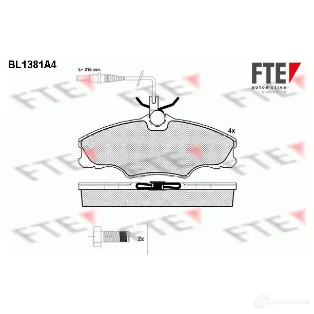 Тормозные колодки дисковые, комплект FTE 21723 BL1381A4 217 22 604445 изображение 0