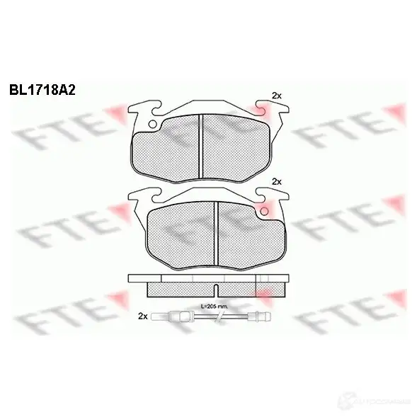 Тормозные колодки, комплект FTE 604740 20987 209 86 bl1718a2 изображение 0