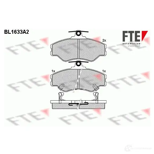 Тормозные колодки дисковые, комплект FTE 2308 1 23082 604643 BL1633A2