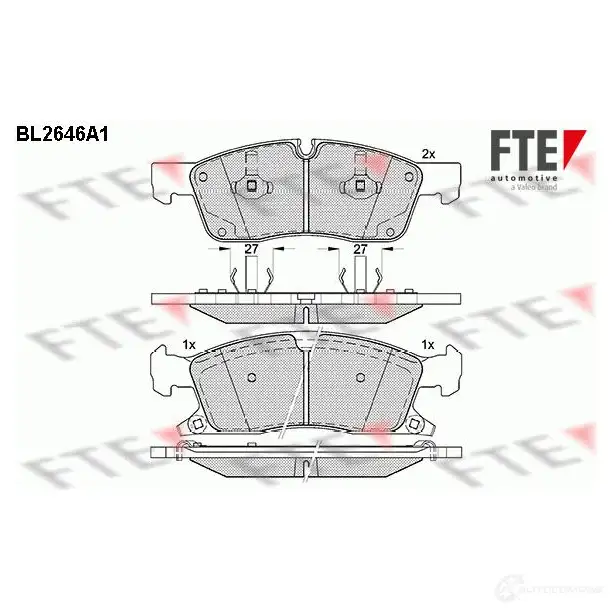 Тормозные колодки дисковые, комплект FTE 251 90 BL2646A1 25191 605830