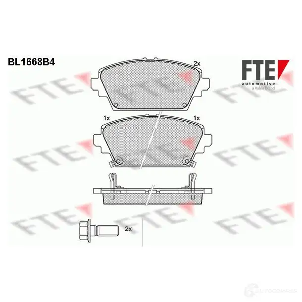 Тормозные колодки дисковые, комплект FTE 23 094 604684 BL1668B4 23095