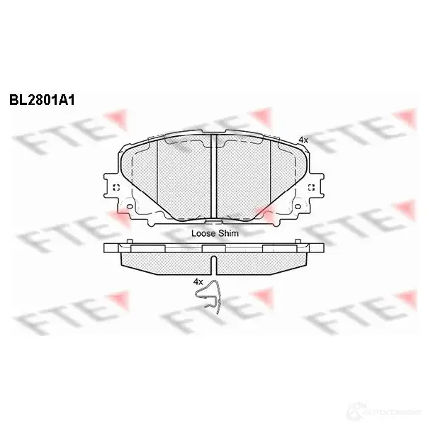 Тормозные колодки дисковые, комплект FTE 4028569687063 605998 BL2801A1 JRJ QX5 изображение 0