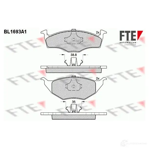 Тормозные колодки, комплект FTE 604715 bl1693a1 23 394 23395
