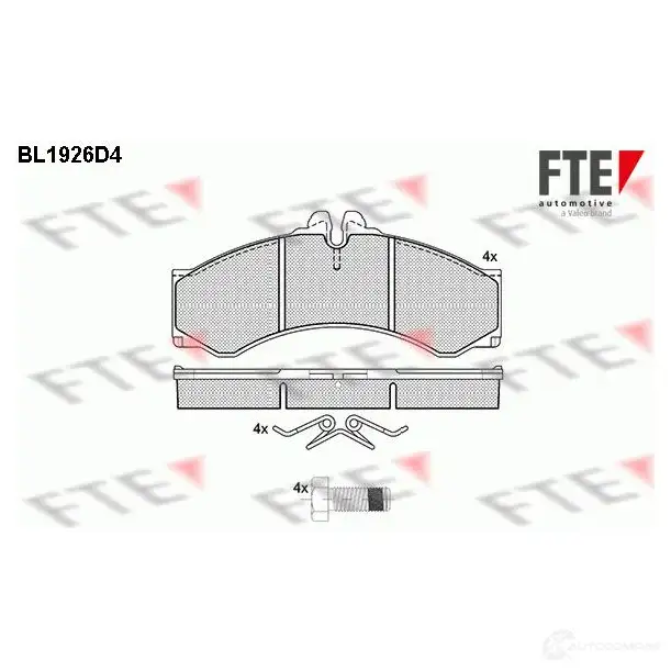 Тормозные колодки дисковые, комплект FTE BL1926D4 605032 ZCJ29V 29 076 изображение 0