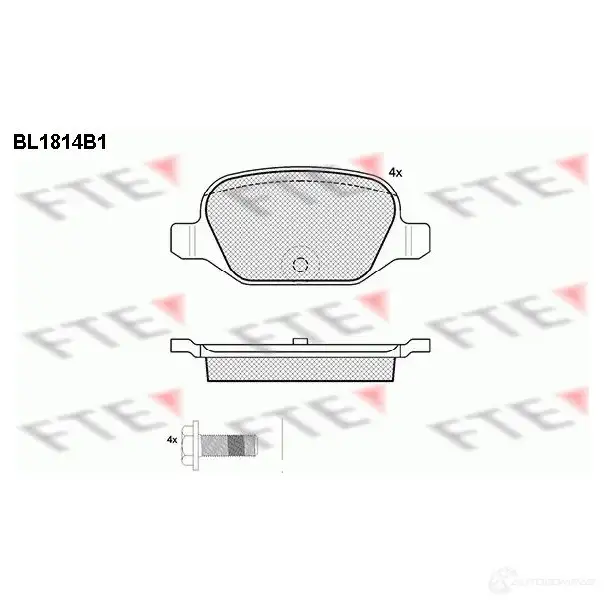 Тормозные колодки дисковые, комплект FTE BL1814B1 604881 2 3601 23661 изображение 0