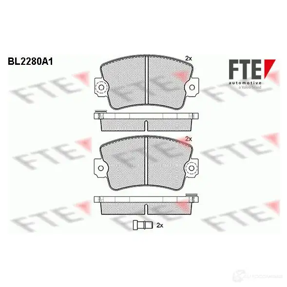Тормозные колодки, комплект FTE bl2280a1 2 0488 605433 20489