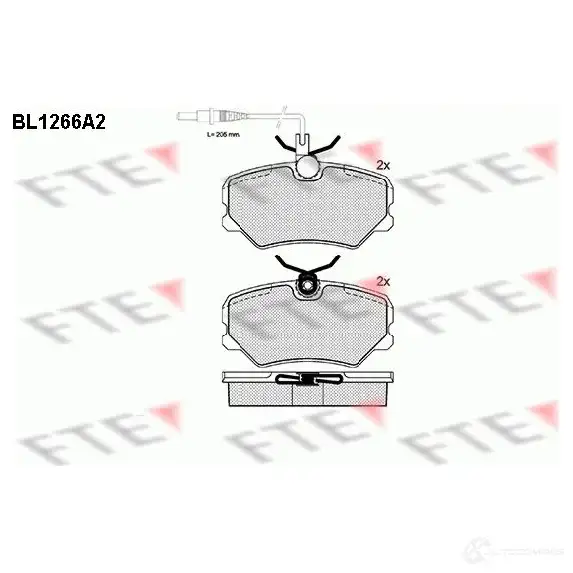 Тормозные колодки, комплект FTE 21209 604314 bl1266a2 212 08 изображение 0