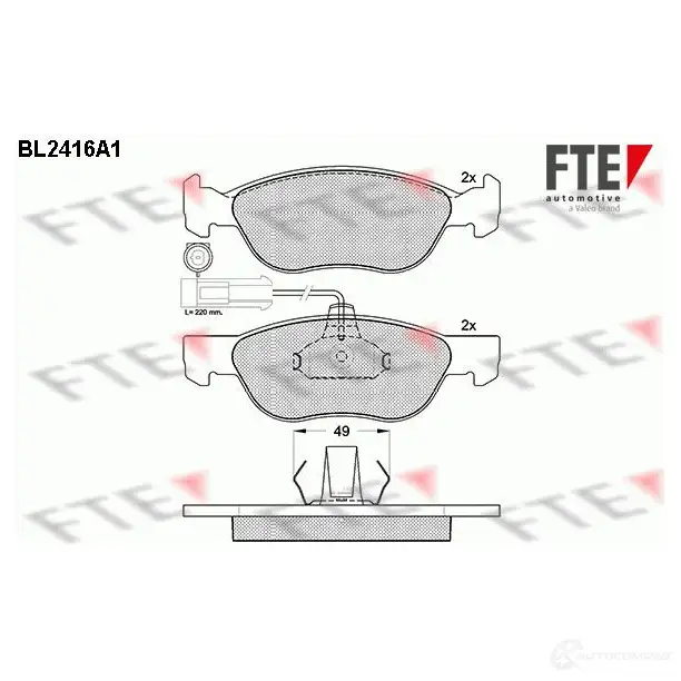 Тормозные колодки, комплект FTE 21929 bl2416a1 21 927 605567 изображение 0