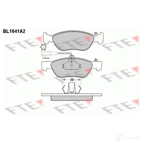 Тормозные колодки, комплект FTE 2192 7 604652 bl1641a2 23221 изображение 0