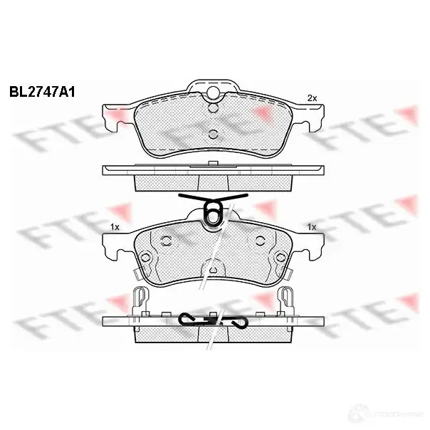 Тормозные колодки дисковые, комплект FTE 2371 6 605939 24574 BL2747A1 изображение 0