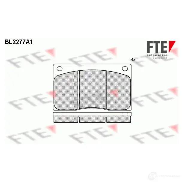Тормозные колодки дисковые, комплект FTE 2 0380 BL2277A1 D135-7067 605432 изображение 0