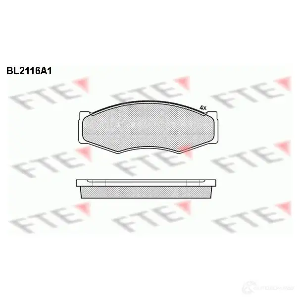 Тормозные колодки, комплект FTE 605238 2 1099 21229 bl2116a1