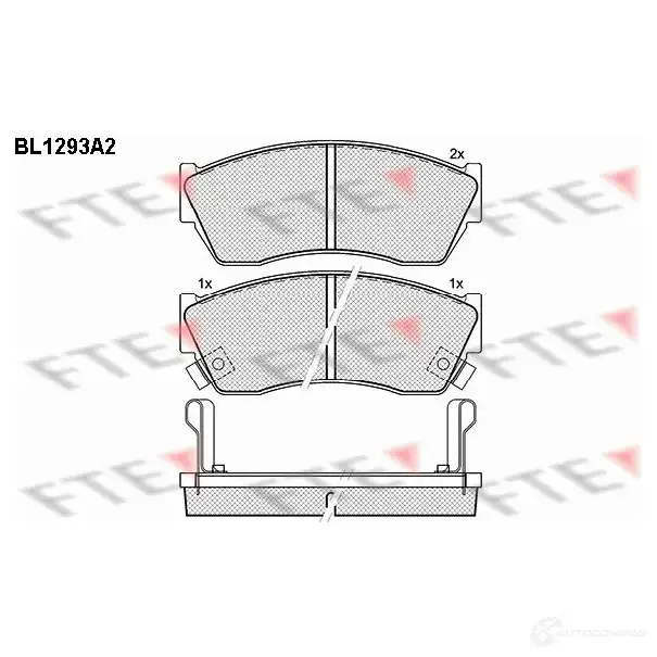 Тормозные колодки дисковые, комплект FTE 604340 21334 BL1293A2 2 1333