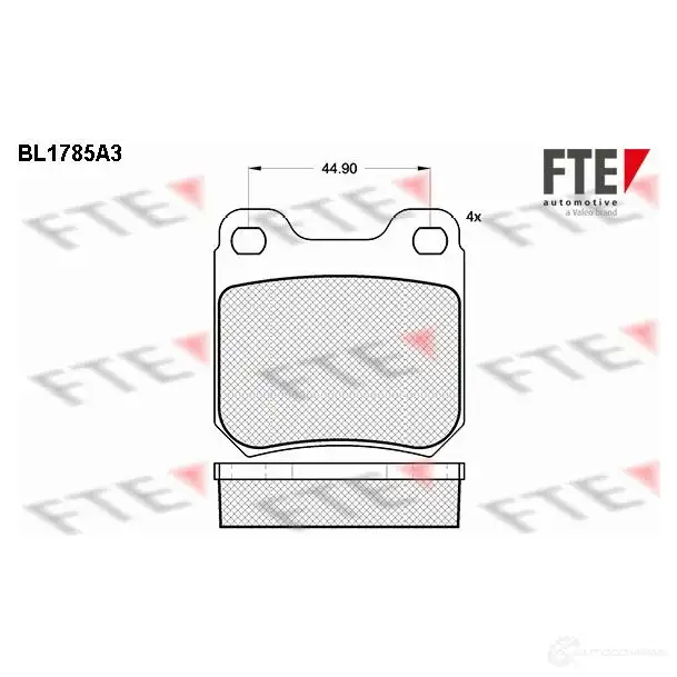 Тормозные колодки дисковые, комплект FTE 604841 BL1785A3 2 3091 D811-7686
