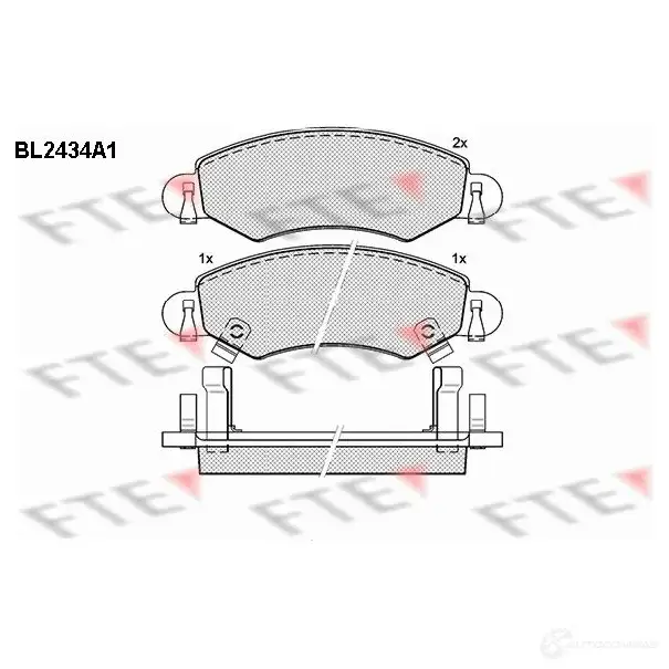 Тормозные колодки дисковые, комплект FTE 23254 23 253 BL2434A1 605588 изображение 0