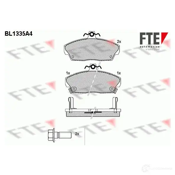 Тормозные колодки дисковые, комплект FTE 21516 21 515 BL1335A4 604394 изображение 0