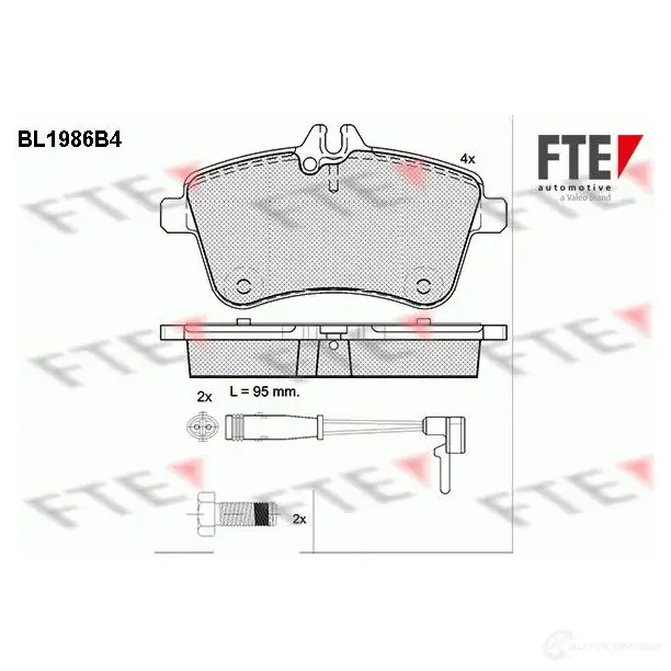 Тормозные колодки дисковые, комплект FTE 605117 238 81 BL1986B4 D1357-8466