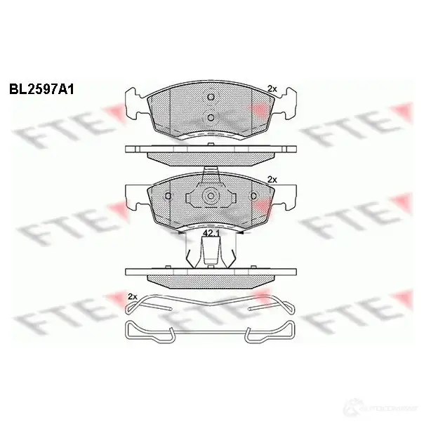 Тормозные колодки дисковые, комплект FTE 24674 24 673 605773 BL2597A1