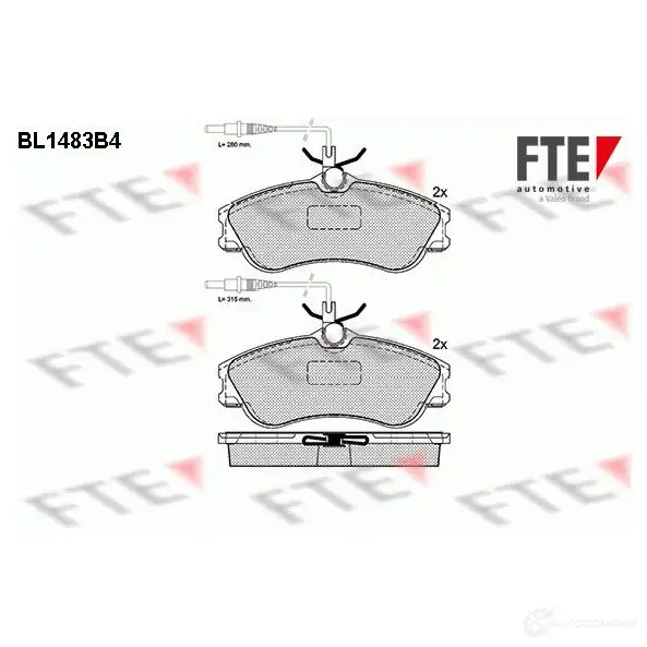 Тормозные колодки дисковые, комплект FTE 23 124 23125 BL1483B4 604557