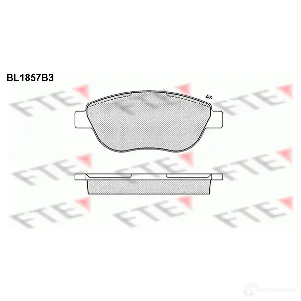 Тормозные колодки дисковые, комплект FTE 23710 604933 2370 8 BL1857B3