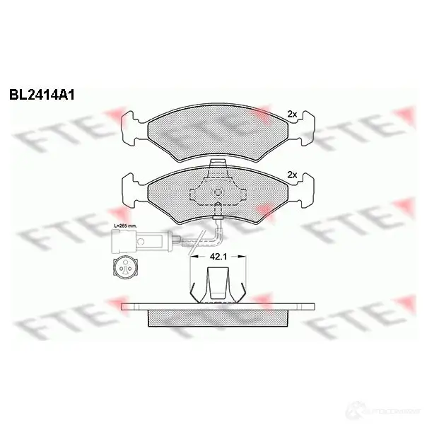 Тормозные колодки, комплект FTE 2064 0 23103 605565 bl2414a1 изображение 0