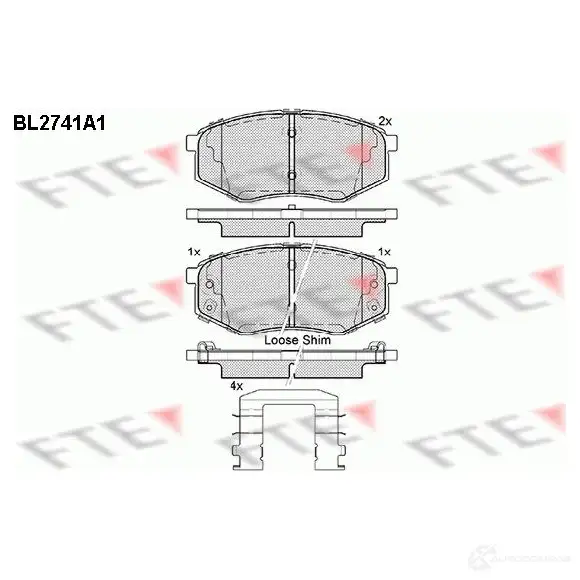Тормозные колодки дисковые, комплект FTE 605933 25 187 25188 BL2741A1