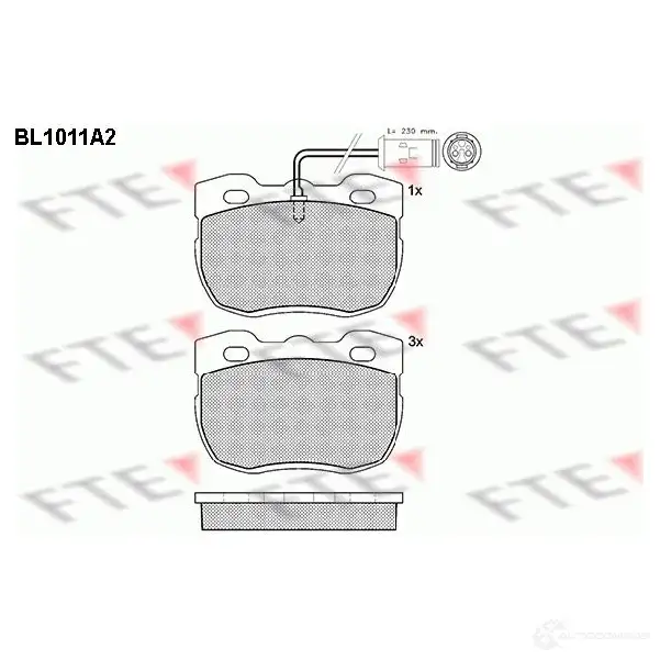 Тормозные колодки дисковые, комплект FTE 604057 21 459 BL1011A2 21897 изображение 0
