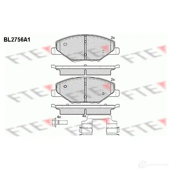 Тормозные колодки дисковые, комплект FTE 25682 BL2756A1 605949 25 681 изображение 0