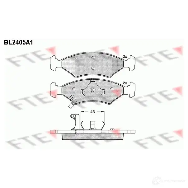 Тормозные колодки, комплект FTE 605555 23267 bl2405a1 23 266 изображение 0