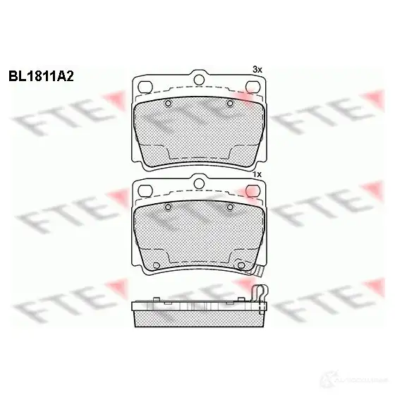 Тормозные колодки дисковые, комплект FTE 604876 2359 3 BL1811A2 23594 изображение 0