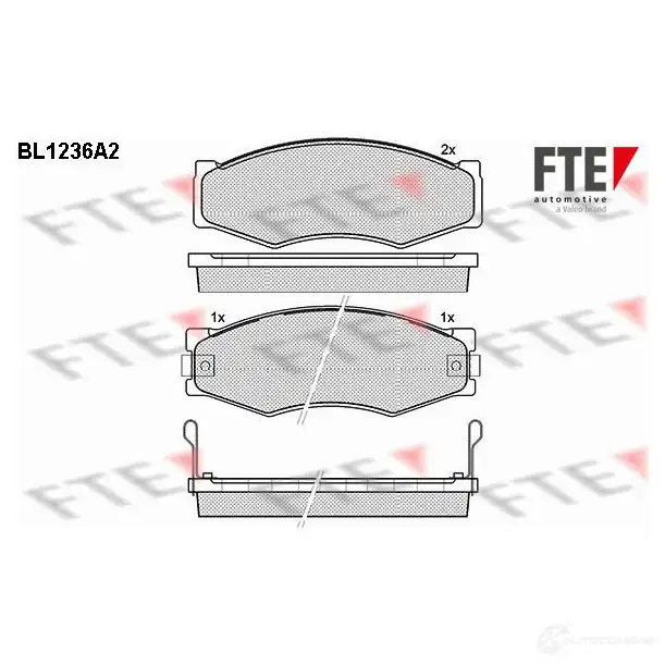 Тормозные колодки дисковые, комплект FTE 21 099 21119 BL1236A2 604274 изображение 0