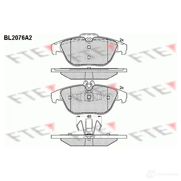 Тормозные колодки дисковые, комплект FTE 605208 BL2076A2 2 4254 25282 изображение 0