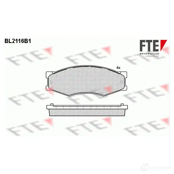 Тормозные колодки дисковые, комплект FTE 21229 2 1099 605239 BL2116B1