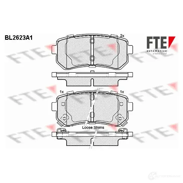 Тормозные колодки дисковые, комплект FTE 25293 252 92 BL2623A1 605802