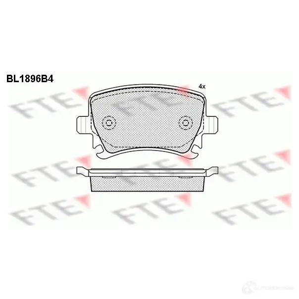 Тормозные колодки дисковые, комплект FTE 604995 239 14 D1108-8213 BL1896B4