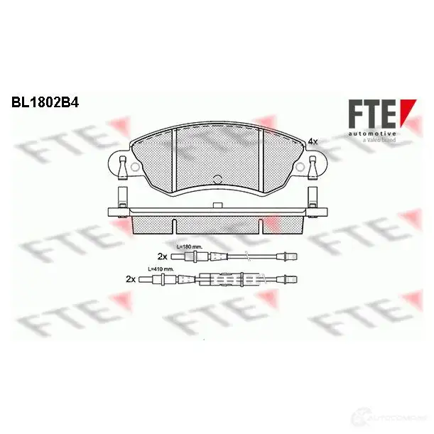 Тормозные колодки дисковые, комплект FTE 2 3275 BL1802B4 604864 23276 изображение 0