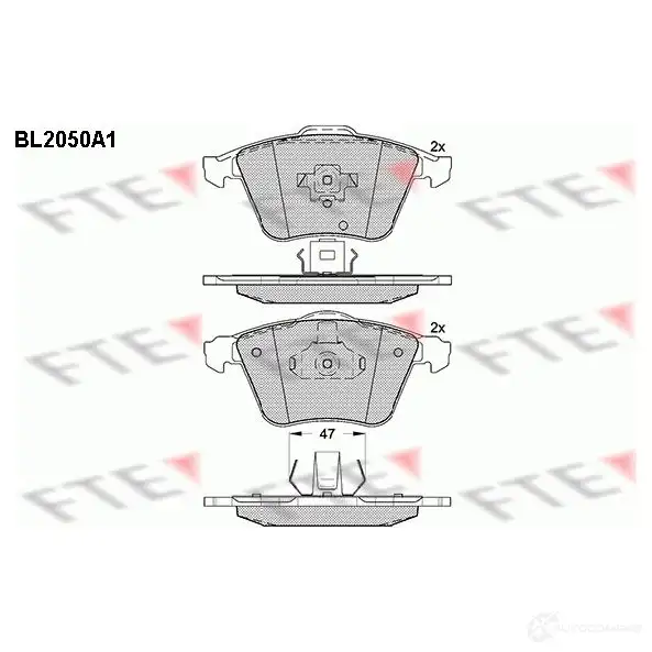 Тормозные колодки дисковые, комплект FTE 23912 BL2050A1 238 01 605181