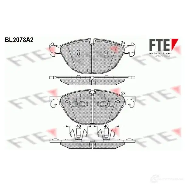 Тормозные колодки дисковые, комплект FTE 605210 BL2078A2 241 72 24173 изображение 0