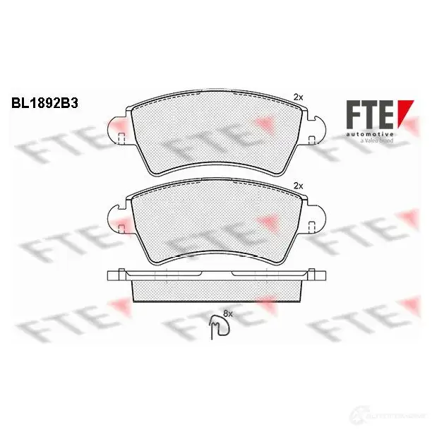 Тормозные колодки дисковые, комплект FTE 604989 BL1892B3 23 332 23333