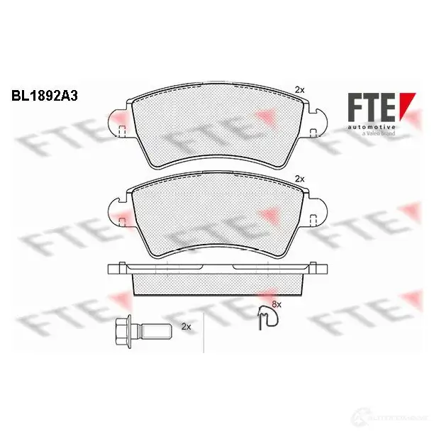Тормозные колодки дисковые, комплект FTE 23333 BL1892A3 604988 2 3332